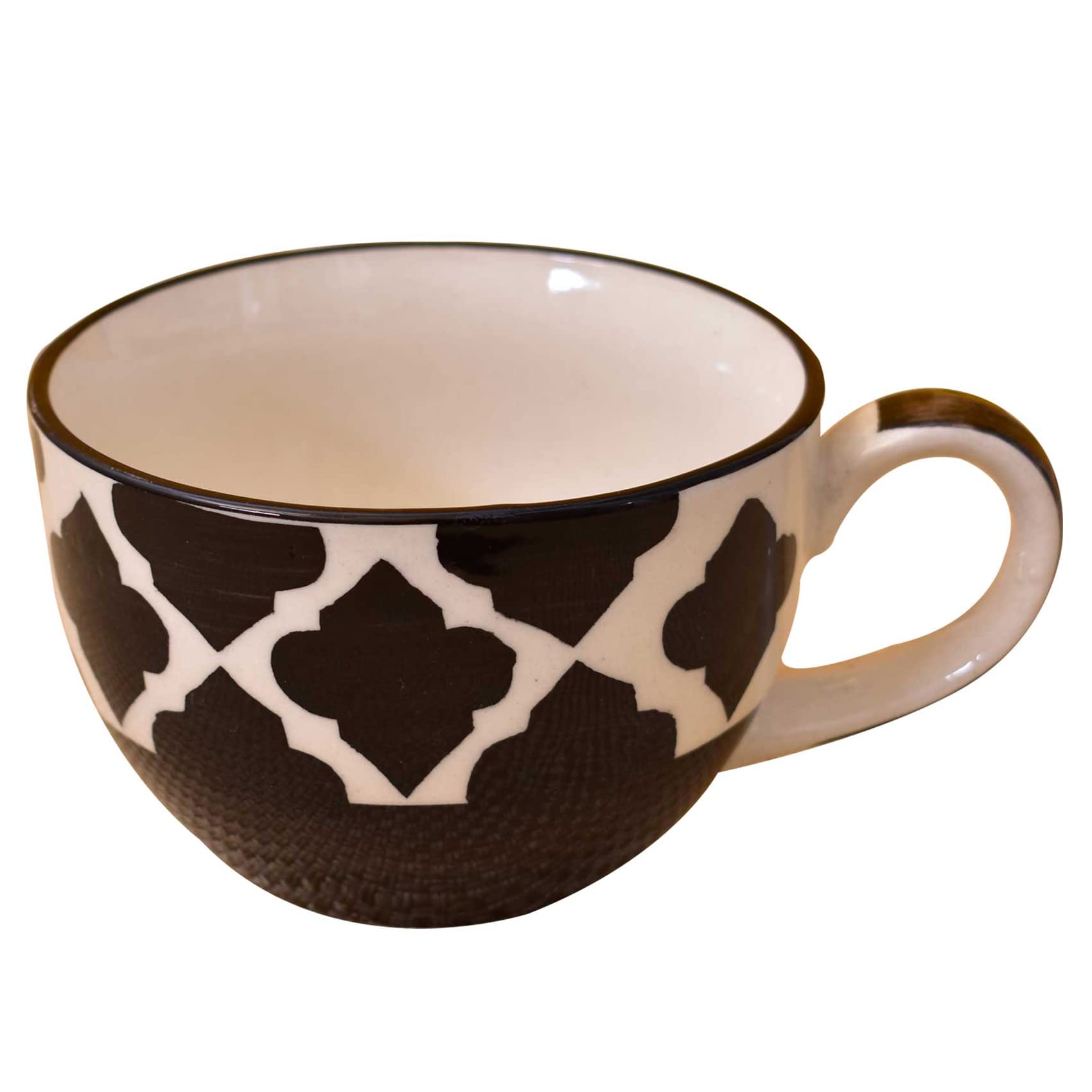 Kunhar Ceramic Jumbo Coffee Mug Soup Mug Noodle Mug - 350 ML - Microwave Safe & Freezer Safe, Set of 1, Black Chidi