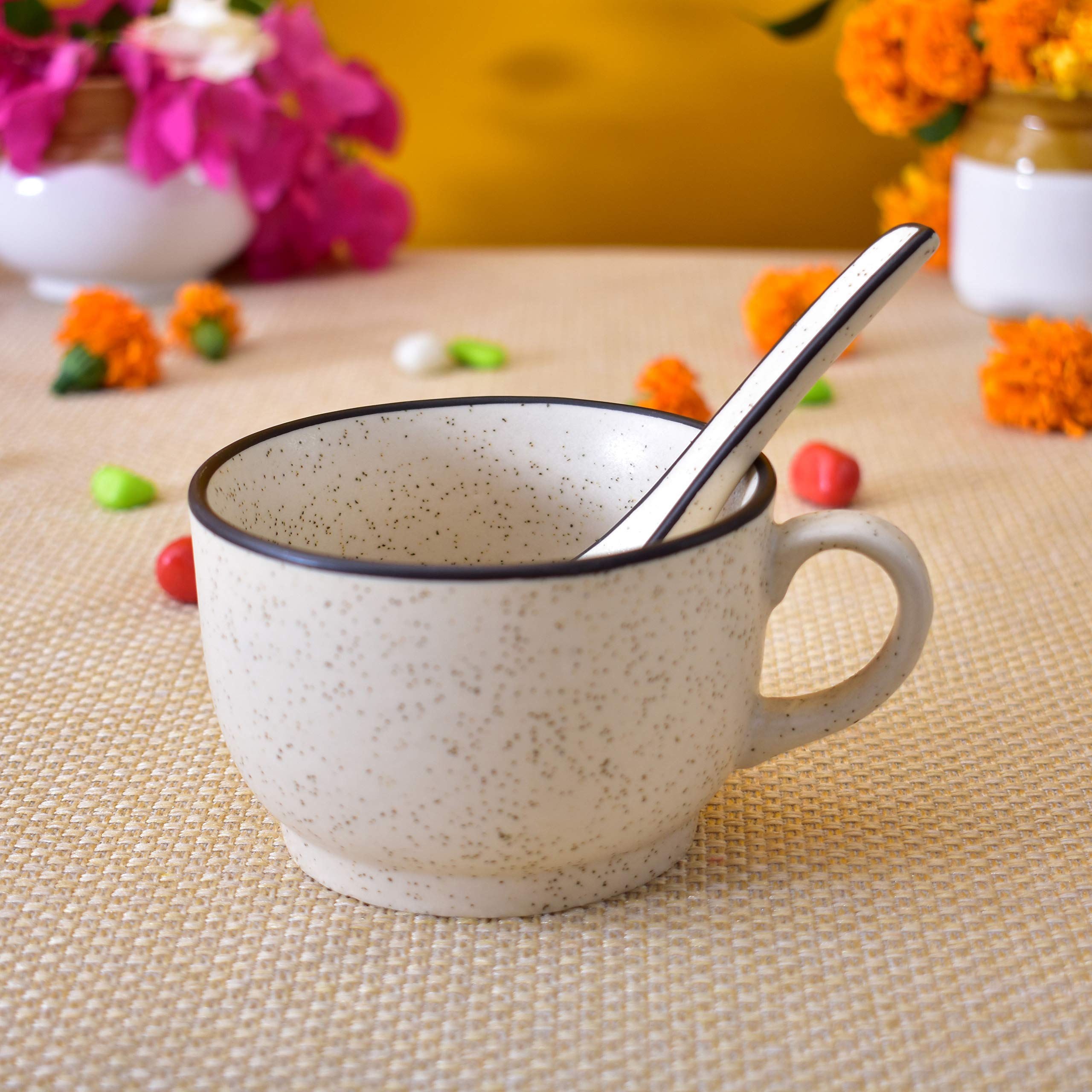 Kunhar Ceramic Soup Mug - White Matt, 1 Piece