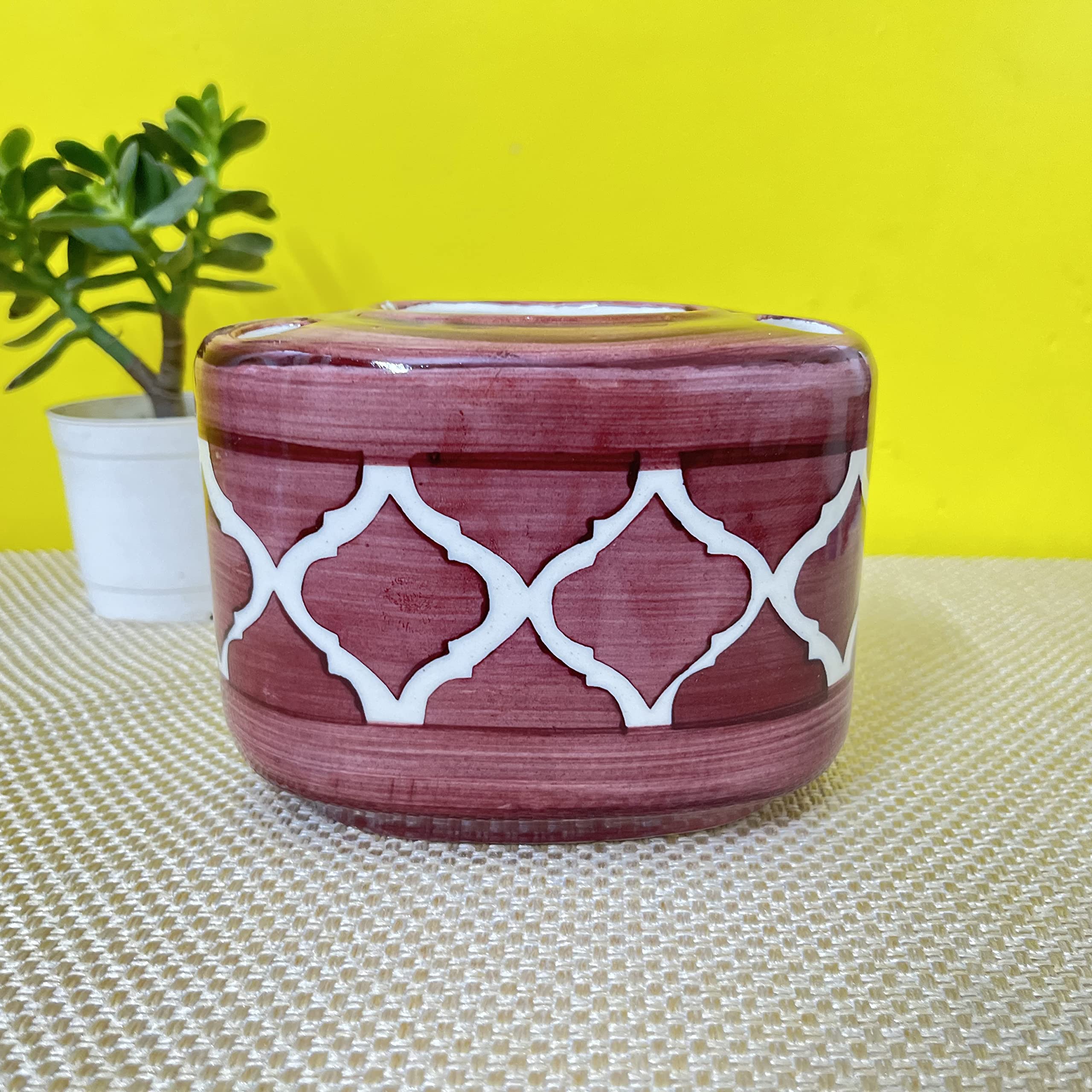 KunhaR Ceramic 2-Piece Bathroom Accessory Set, Purple Brown (Liquid Soap Dispenser 300 ML, Soap Dish Holder and Toothbrush Holder)